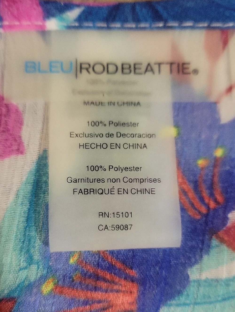 Bleu/Rod Beattie Tropical Floral Sheer Cover-Up in Multicolor